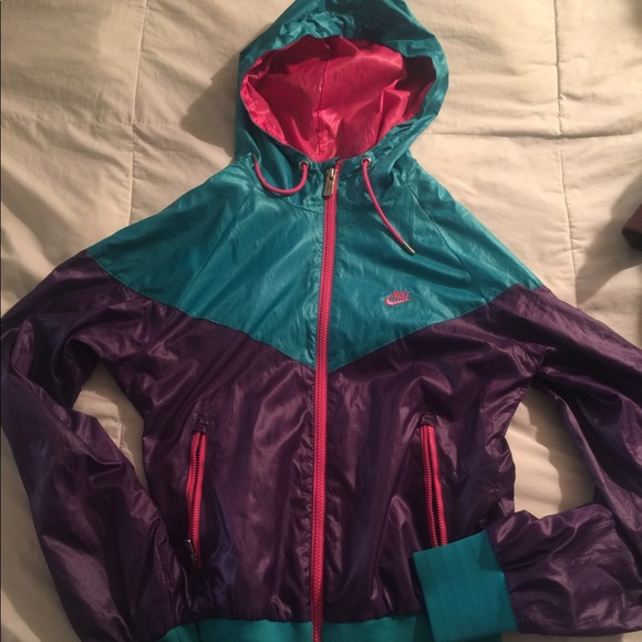 nike windbreaker purple and blue